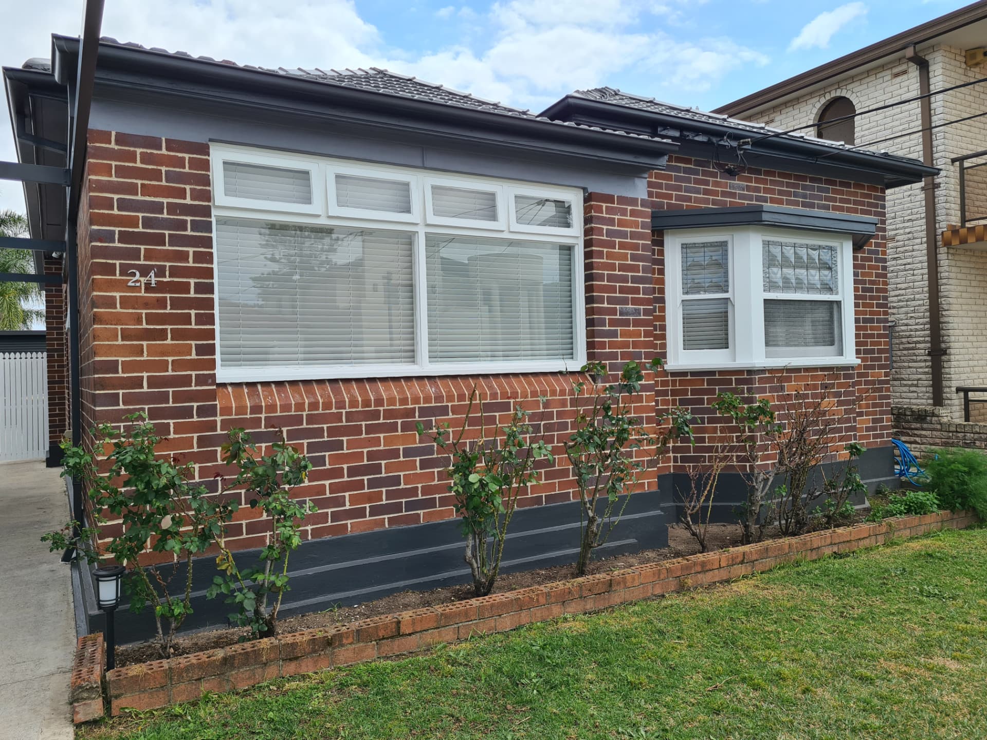 Completed repointing to the side elevation of a brick home